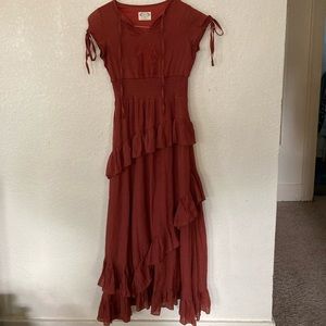 Gorgeous burnt sienna maxi dress